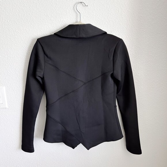 Aqua Black Tailored Blazer | Stretchy Structured Office Jacket | Workwear Staple - Picture 6 of 6